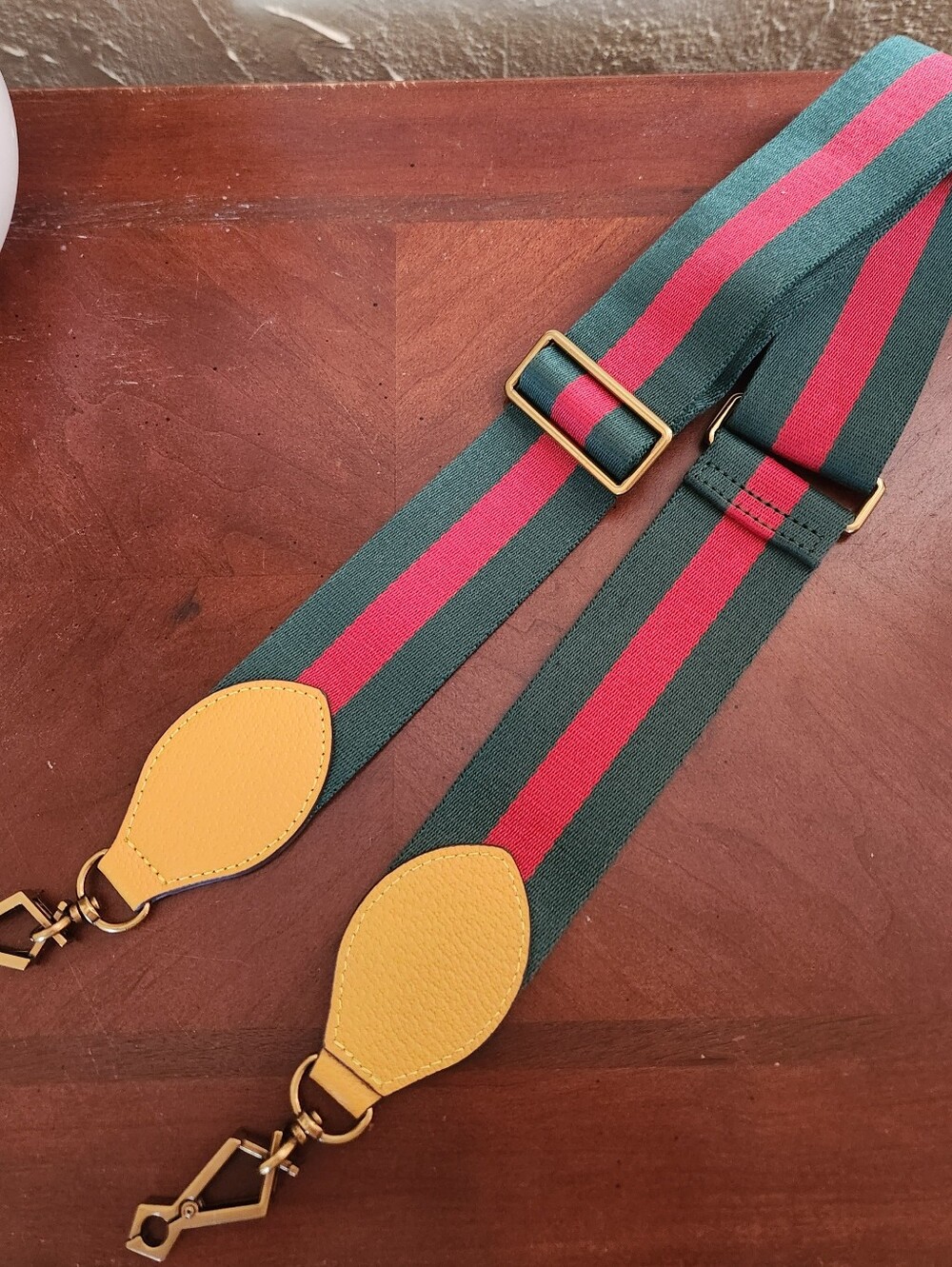 Red & Green Web Stripe Detachable Shoulder Strap